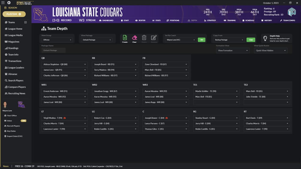 Screenshots von Draft Day Sports: College Football 2024