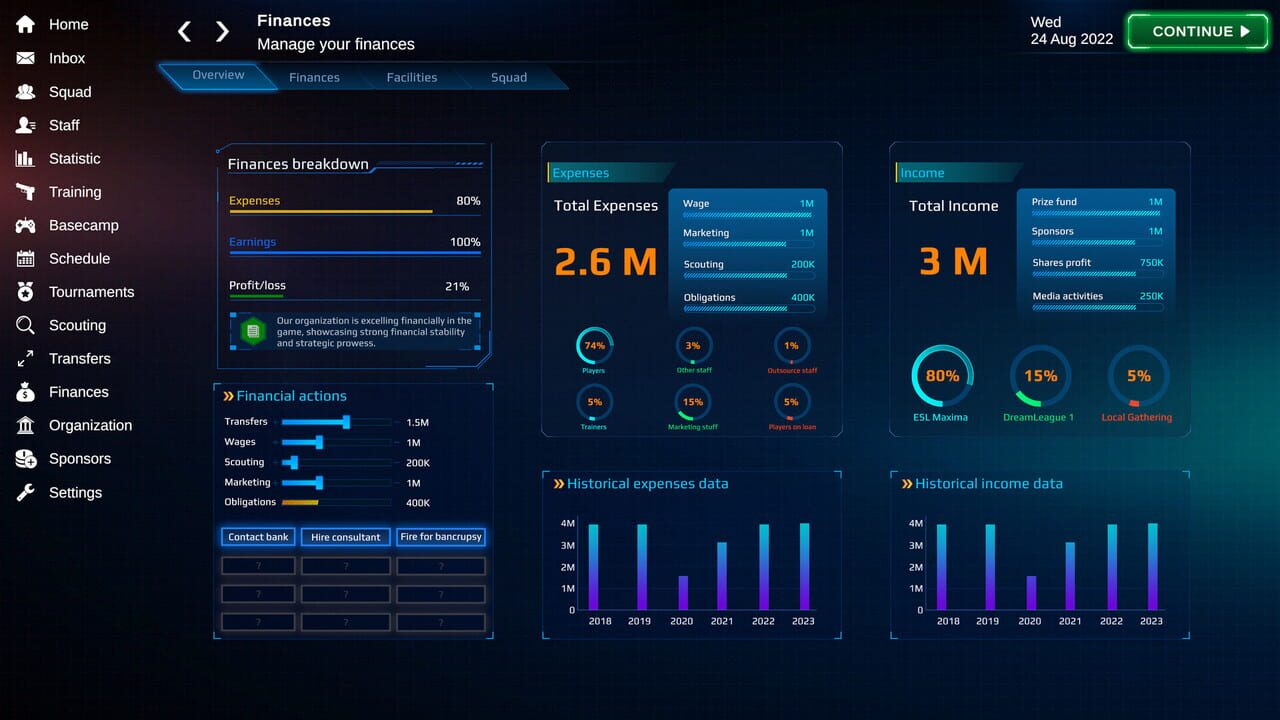 Screenshots von Esports Manager 2024
